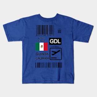 Guadalajara Mexico travel ticket Kids T-Shirt